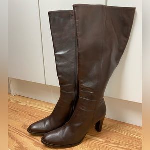 J Crew tall brown leather boots, size 11
